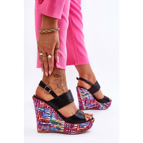 Kesi Women's wedge sandals Black Calderia Slike