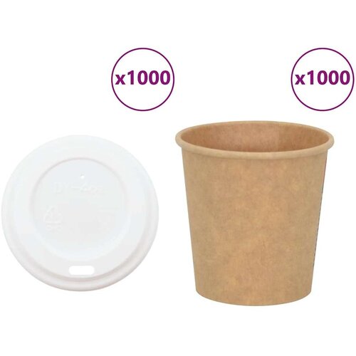 vidaXL papirnate šalice za kavu s poklopcem 1000 kom 4 oz 100 ml Cijene