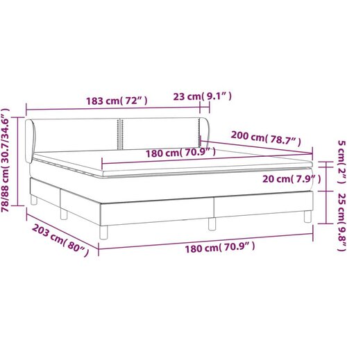  Krevet s oprugama i madracem svjetlosivi 180x200 cm od tkanine Slike