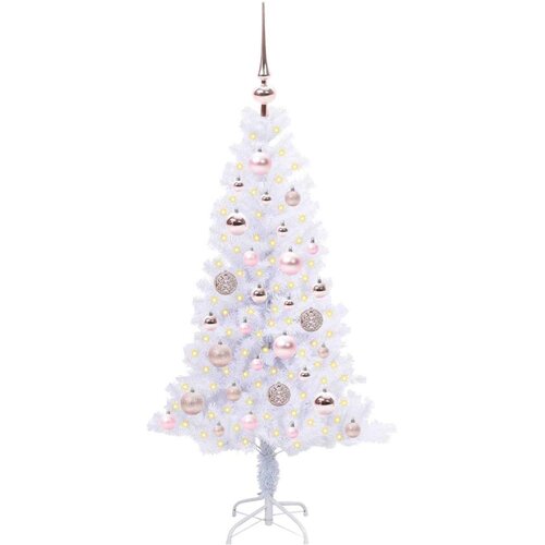 VidaXL Umjetno božićno drvce s stalakom Bijelo 120 cm PVC i čelik Slike