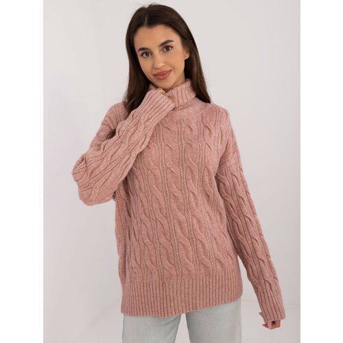 Fashion Hunters dark pink turtleneck with pattern Cene