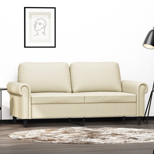 VidaXL Dvosjed od tkanine krem 140 cm od umjetne kože Slike