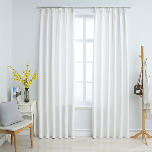 VidaXL Zatemnitvene zavese z obe&amp;scaron;ali 2 kosa umazano bele 140x245 cm, (20767982) Slike