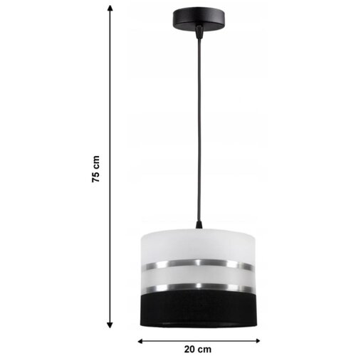  Luster na sajli CORAL 1xE27/60W/230V crno-bela Slike