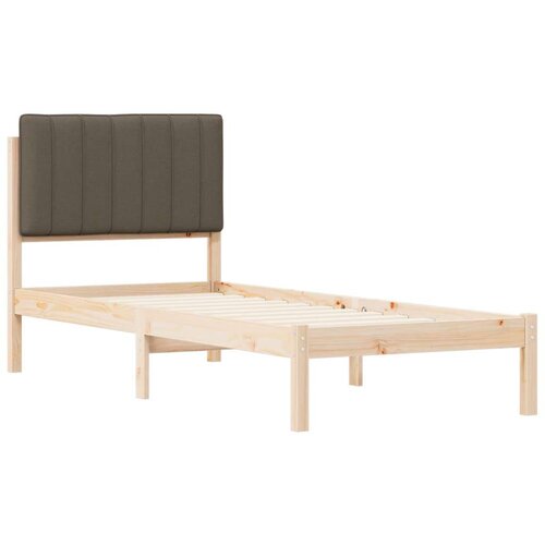  Krevetni okvir s tapiciranim uzglavljem Sivo-smeđa 75 x 190 cm Slike