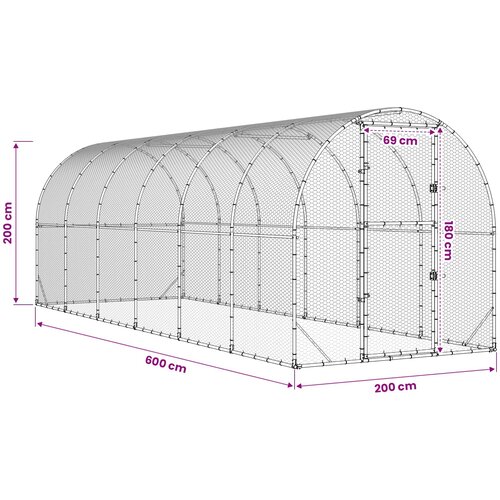  Koko&amp;scaron;injac Srebrna 600 x 200 x 200 cm Pocinčani čelik Slike