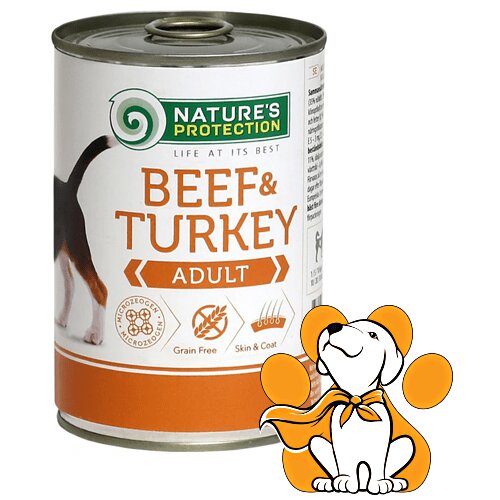 Nature's Protection Adult Beef&Turkey 400g,Vlažna Hrana Sa Teletinom i Ćuretinom Slike