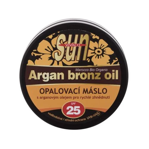 Vivaco Sun Argan Bronz Oil Suntan Butter SPF25 vodootporan maslac za zaštitu od sunca s arganovim uljem za brže tamnjenje 200 ml