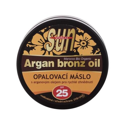 Vivaco Sun Argan Bronz Oil Suntan Butter SPF25 vodootporan maslac za za&amp;scaron;titu od sunca s arganovim uljem za brže tamnjenje 200 ml Slike
