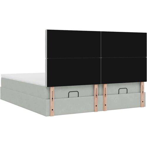 VidaXL Okvir kreveta s madracima svijetlosivi 160x200cm bar&amp;scaron;unasti Slike