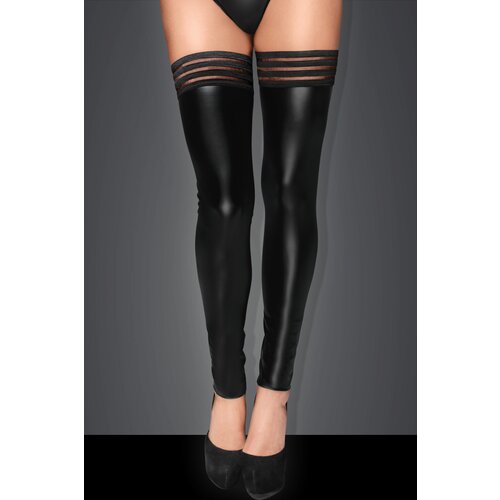 Noir Handmade F158 Powerwetlook Stockings with Elastic Tape L Slike