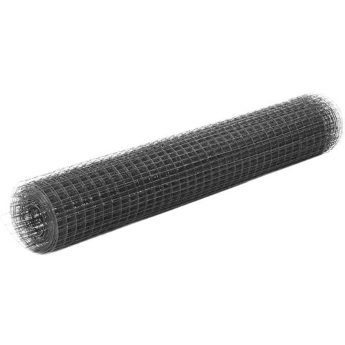 vidaXL Zicna mreza za ograjo jeklo s PVC oblogo 10x1 m siva Cene