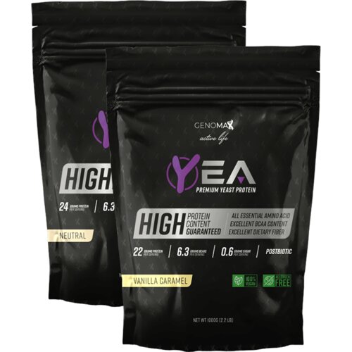 YEA Protein, Vanila Karamela 1kg + Neutral 1kg Cene