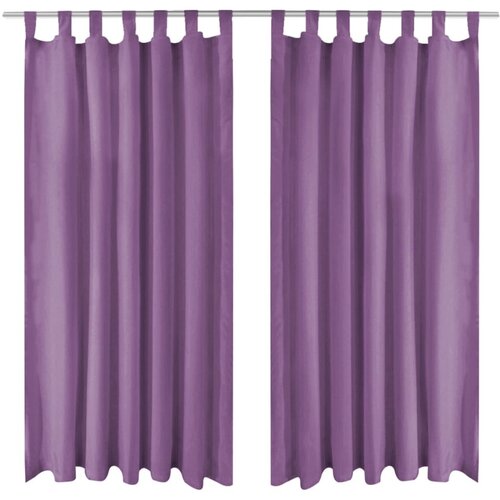 vidaXL Mikro Satenske Zavjese 2 kom s Tregerima 140x175 cm Lila Cijene