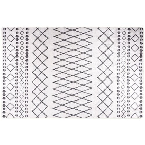 vidaXL Perivi tepih 80 x 150 cm crno-bijeli protuklizni Cene