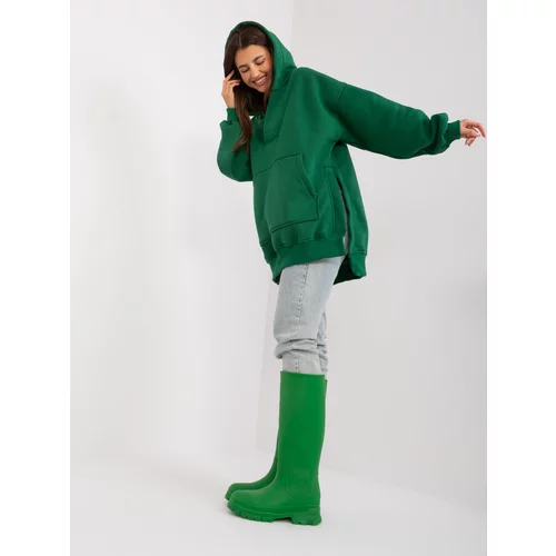Fashion Hunters Dark Green Women's Kangaroo Sweatshirt