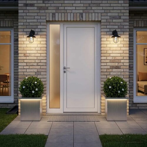  Vrtna posuda za sadnju s LED svjetlom 2 kom. Srebrna - Pocinčani čelik 30 x 30 x 30 cm 2 Slike