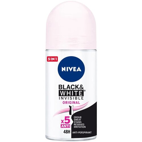 Nivea Ženski Roll-on dezodorans Black &amp;amp; White Invisible Original, 50ml Slike