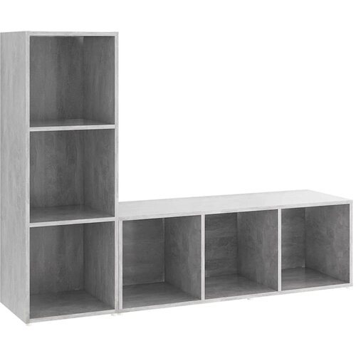 VidaXL TV omarica 2 kosa betonsko siva 107x35x37 cm iverna plo&amp;scaron;ča, (20914313) Slike