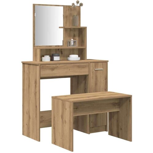 VidaXL Set toaletnog stolića Artisan hrast konstruirano drvo Slike