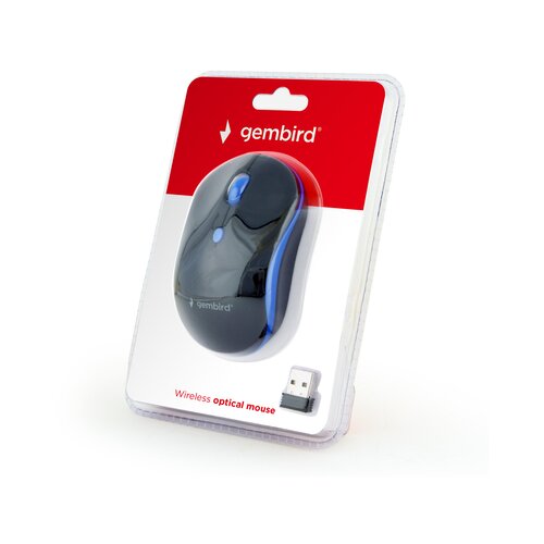 Gembird Brezžična miška MUSW-4B-03-B, USB, modro-črna Cene