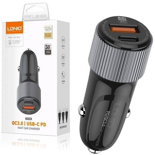 Ldnio Auto punjač C510Q Pd/ Qc3.0 38W, Type-C Kabl Slike