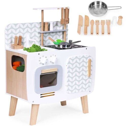 ECO TOYS Ecotoys Drvena kuhinja za decu retro sa rernom, šporetom, sudoperom i priborom ( W10C863 ) Cene