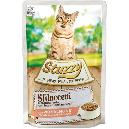 Stuzzy Cat Strips in Salmon Sauce 85 g vrečka Slike