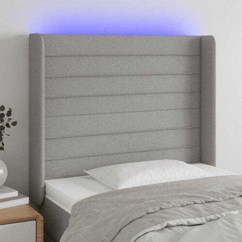  LED uzglavlje svjetlosivo 93 x 16 x 118/128 cm od tkanine Cijene