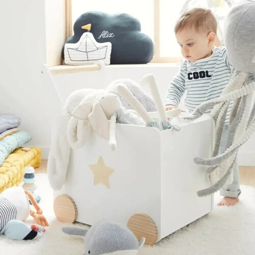 Kinder_Home kutija za igracke sa tockicima drvena bela ( JVTR-3330 ) Cene