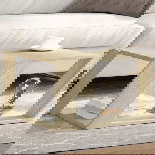 VidaXL Stolić za kavu boja hrasta 51,5x51,5x30 cm konstruirano drvo Slike