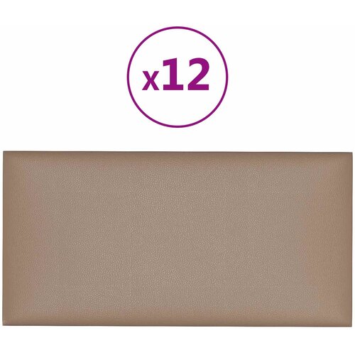  Zidna uzglavlja 12 pcs Boja cappuccina 30 x 15 cm tkanina Slike