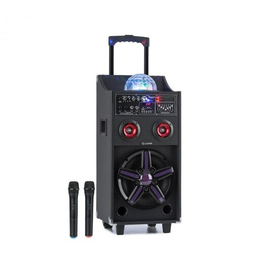 Auna DisGo Box 100, PA sistem, 50 W RMS, BT, SD, LED diode, USB, akumulator, črna barva Cene