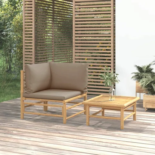  sedežna garnitura 2-delna s taupe blazinami bambus
