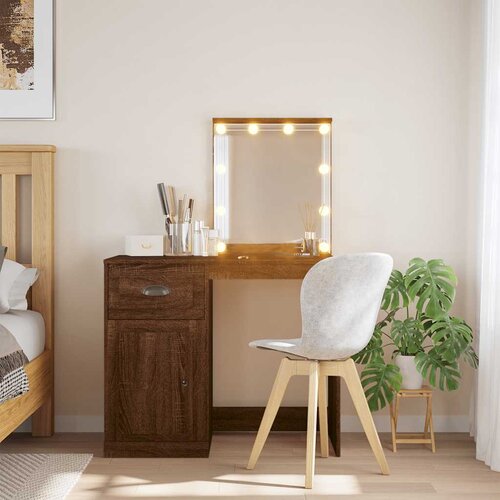  Toaletni stolić LED smeđa boja hrasta 90 x 42 x 132,5 cm Cene