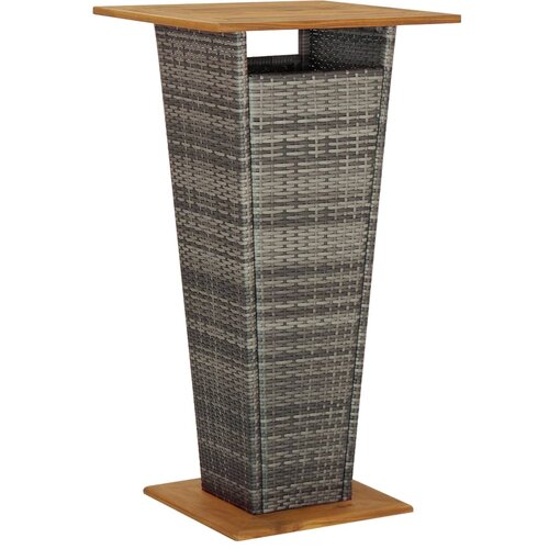  5-dijelni vrtni barski set od poliratana s jastucima sivi Siva 60 x 60 x 110 cm Slike