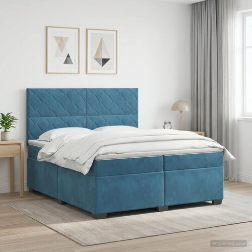  Boxspring krevet s madracem Plava 200 x 200 cm Baršun Cene