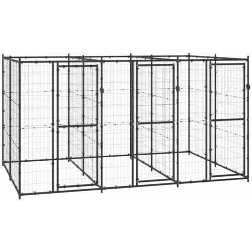 vidaXL vanjski kavez za pse čelični 7,26 m²