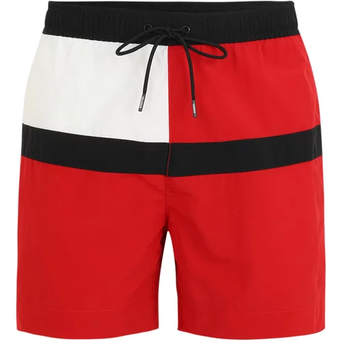 Tommy Hilfiger Underwear Kratke kopalne hlače rdeča / črna / bela