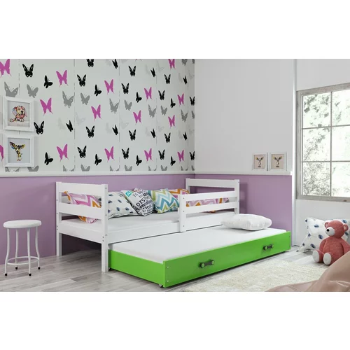 BMS Group Otroška postelja Eryk z dodatnim ležiščem - 80x190 cm - bela/zelena