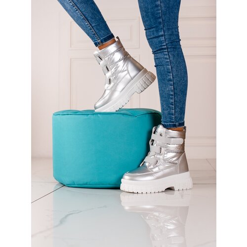 SHELOVET Women&amp;#039;s snow boots with Velcro silver Slike