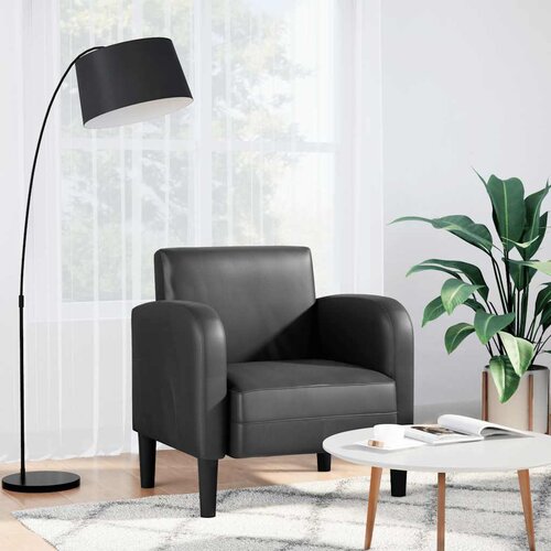 SOFA fotelja s naslonima za ruke crna 54 cm umjetna koža Slike