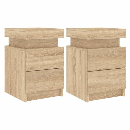 Maison Chic Dvo delni komplet Nočne omarice - Nočne mize z LED lučkami sonoma hrast 35x39x55 cm, (21687084) Cene