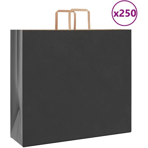  Papirnate vrećice 250 kom s ručkama crne 54x15x49 cm Cijene