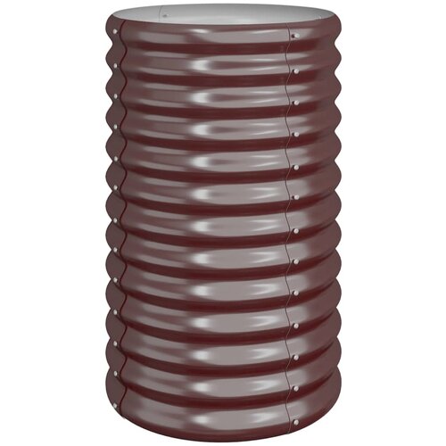 Maison Chic Visoka greda - Greda - Cvetlični Lonec iz pra&amp;scaron;no premazanega jekla 40x40x68 cm rjava, (21789189) Slike