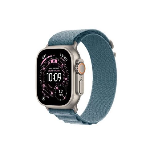 Apple Watch Ultra 3 Cellular 49mm Natural Titanium Case with Light Blue Alpine Loop – Medium (mewm4se/a) Cene