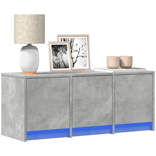 vidaXL TV omarica z LED betonsko siva 97x34x40 cm inženirski les Cene