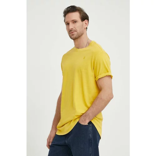 G-star Raw Bombažna kratka majica x Sofi Tukker moška, rumena barva