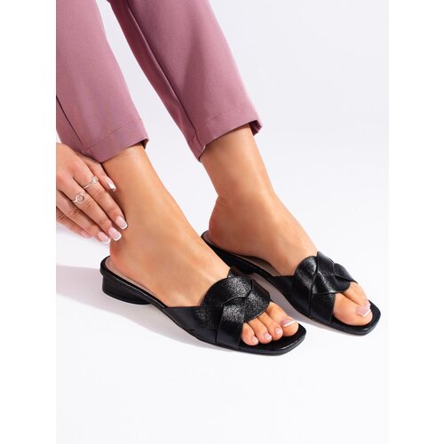 Shelvt Women's Black Flip Flops Cene
