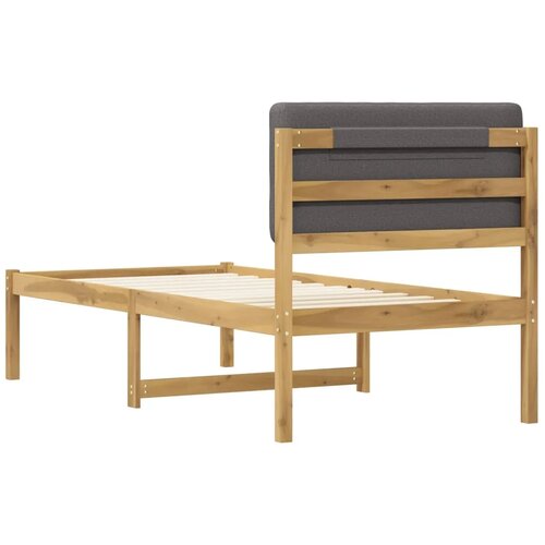  Krevetni okvir s tapiciranim uzglavljem - Bijelo prana i svijetlosiva 90 x 200 cm Slike